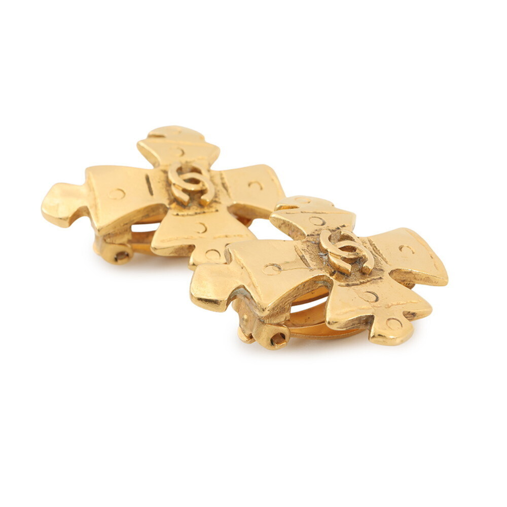 CHANEL Gold Logo Earrings - Picture 2 of 9